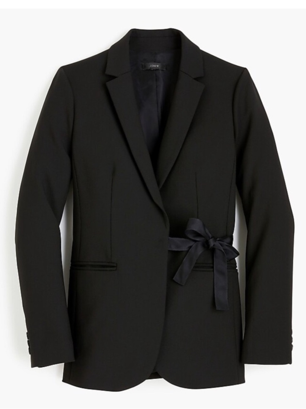 J Crew Tie-front blazer in four-season stretch Black 6 Academia Office Women’s